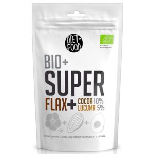 Diet Food Bio + Super Flax Seeds, Cocoa, Lucuma supertoiduainete segu (200 g), parim enne 01.09.21 1/1