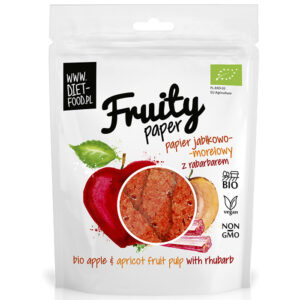 Diet Food Fruity Paper orgaanilised puuvilja-marjakrõpsud, Õuna-aprikoosi-rabarberi (25 g), parim enne 10.2021 1/1